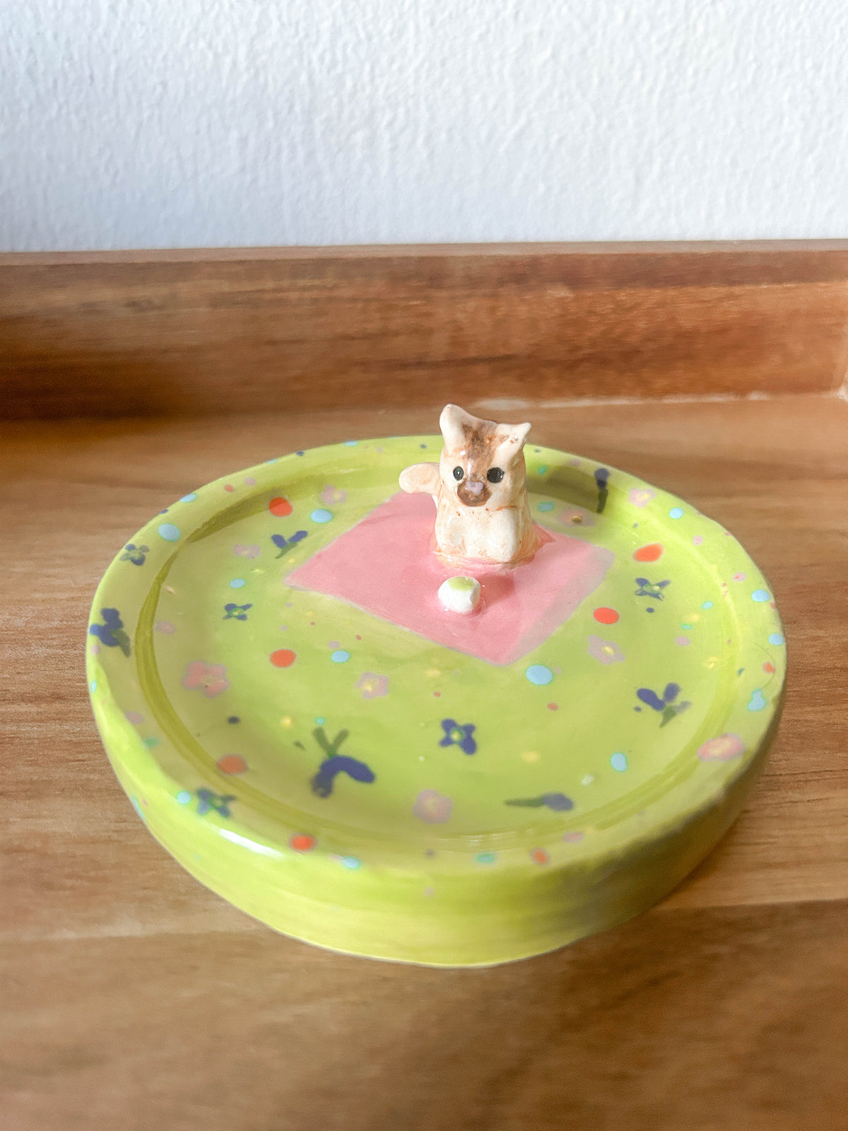 Dreamy Meadow Cat Trinket Dish