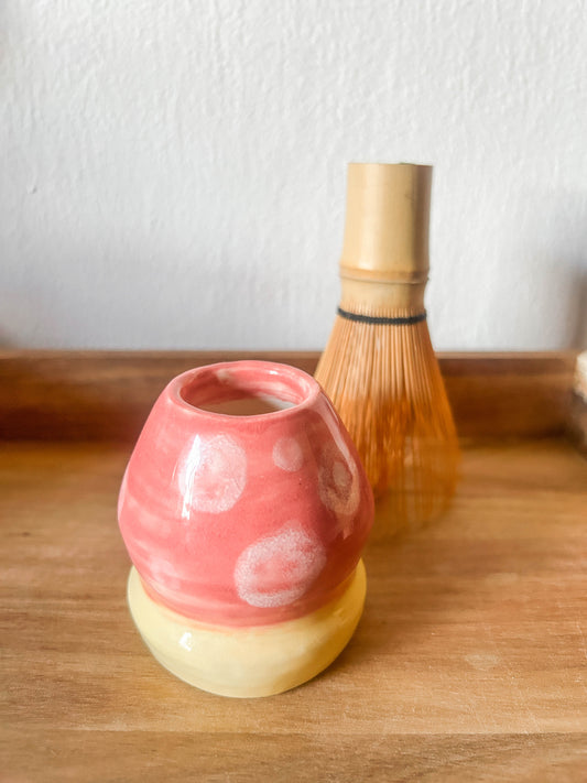 Pink Mushroom Matcha Whisk Holder
