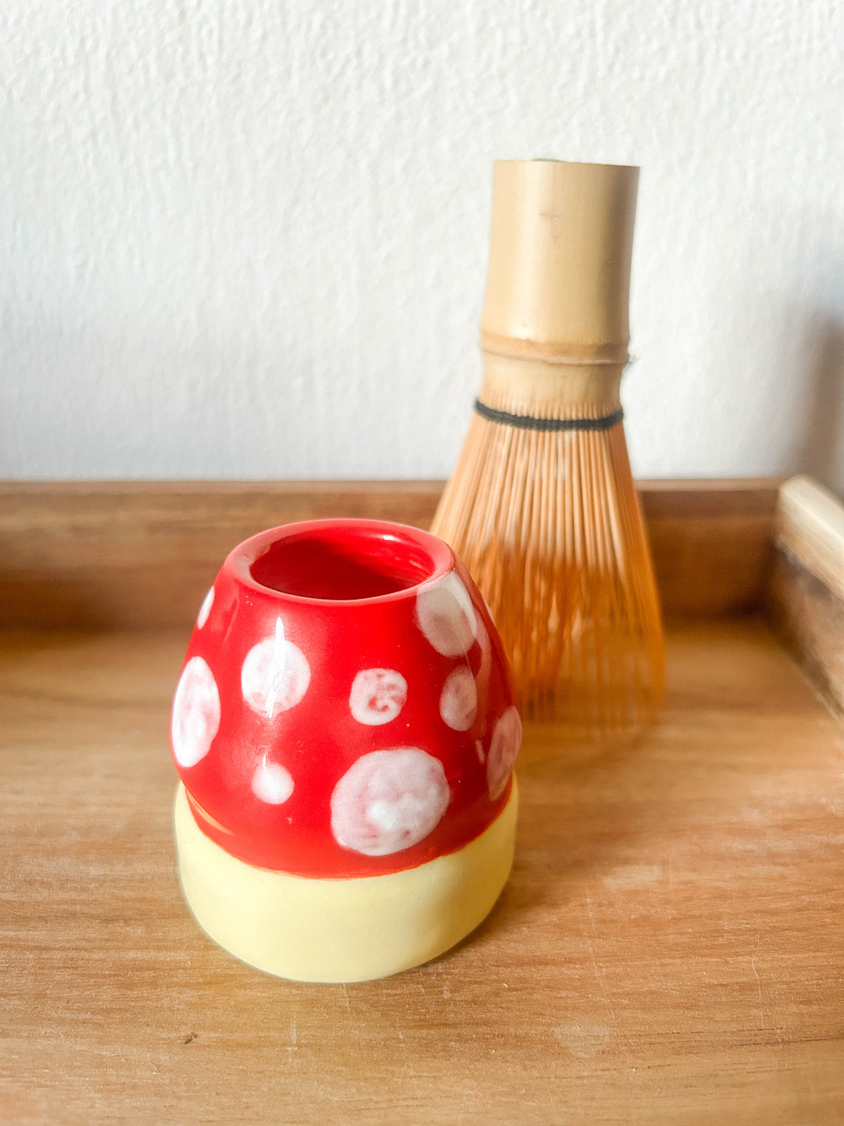 Red Mushroom Matcha Whisk Holder